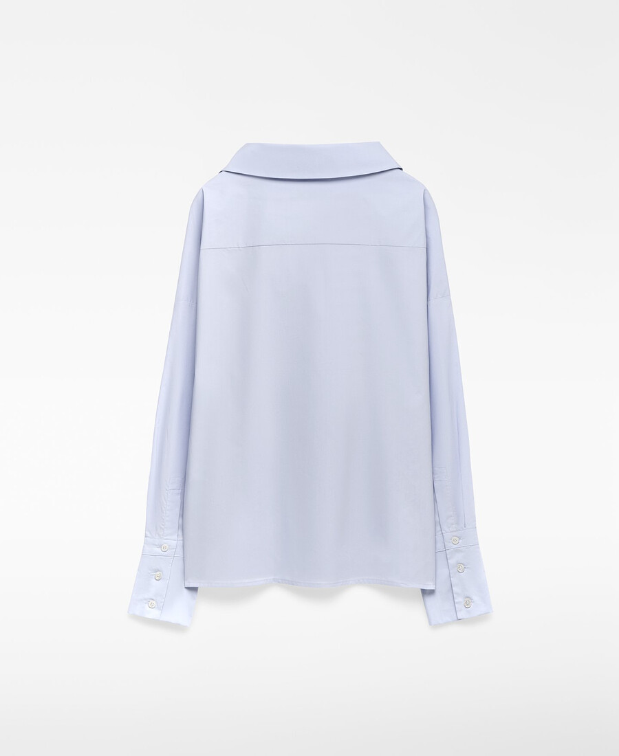 camisa de mujer con cuello de solapa asimétrico