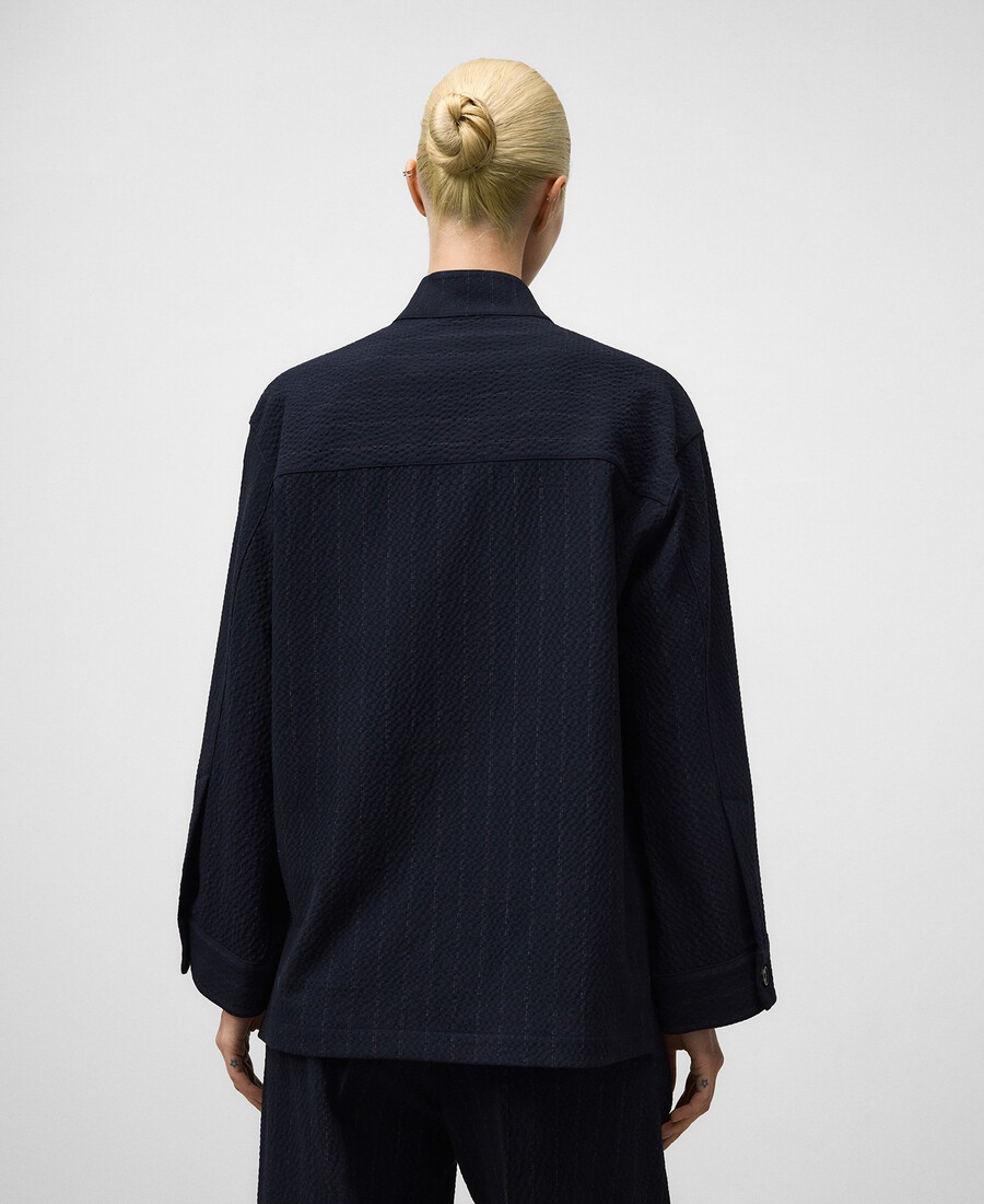 camisa de rayas de corte cuadrado para mujer