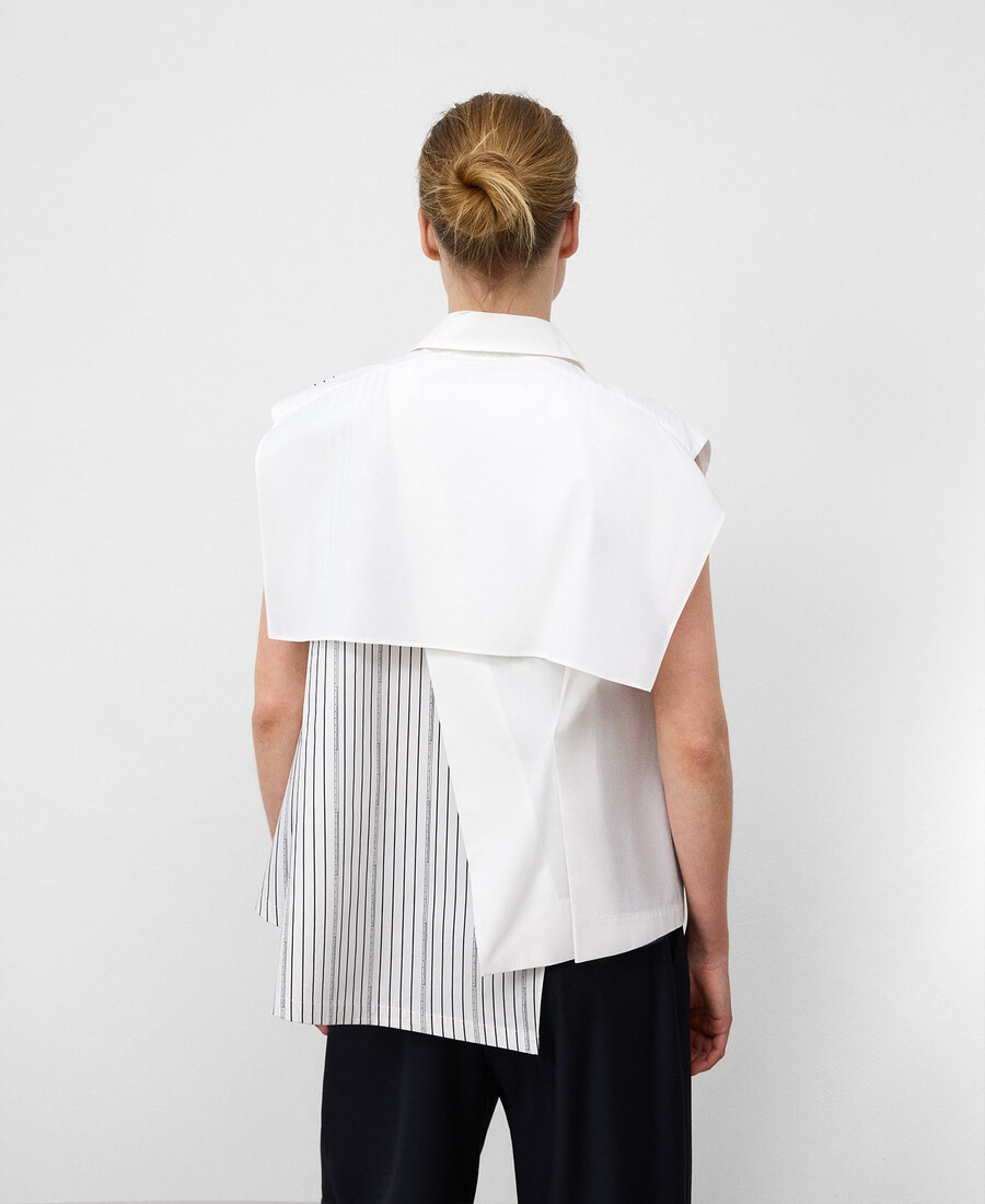 camisa asimétrica de algodón orgánico para mujer