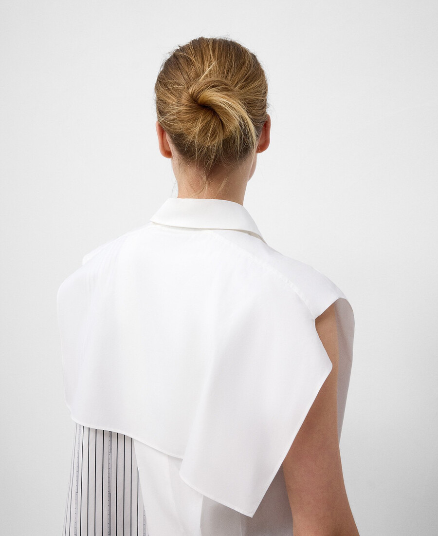 camisa asimétrica de algodón orgánico para mujer