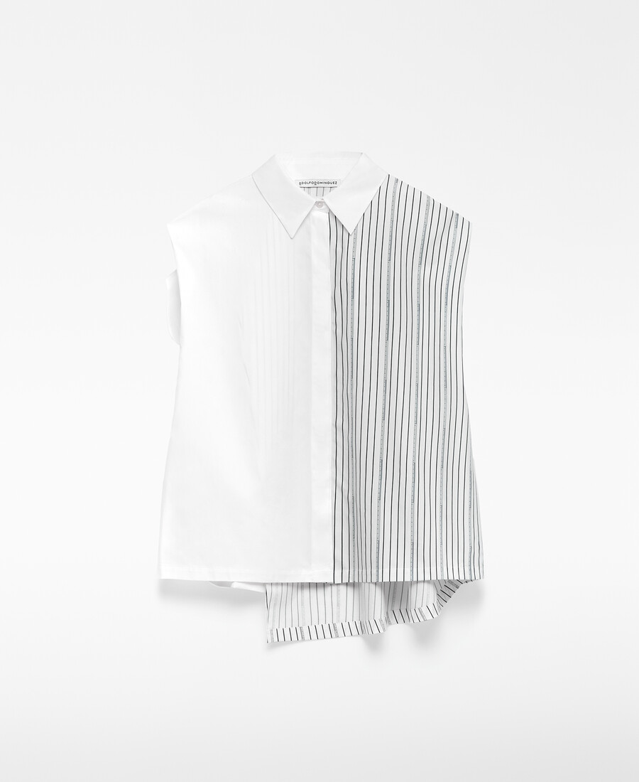 camisa asimétrica de algodón orgánico para mujer