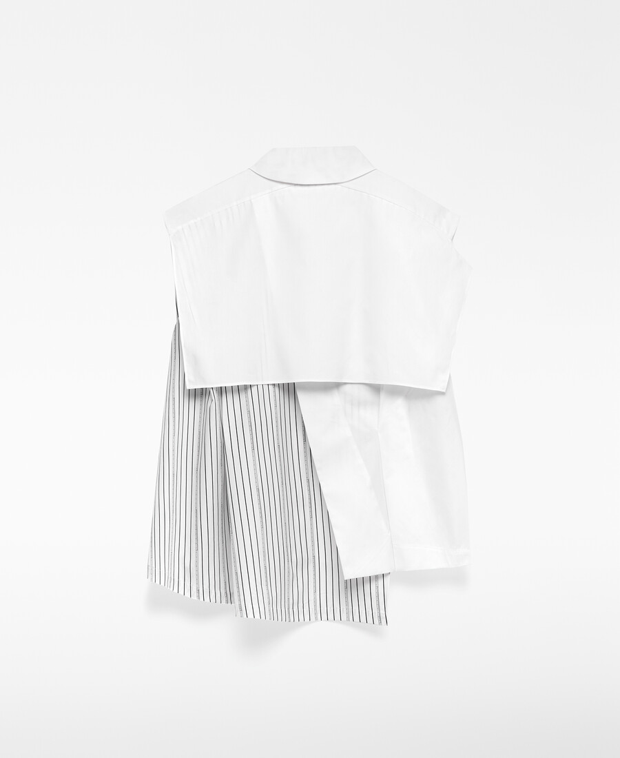 camisa asimétrica de algodón orgánico para mujer