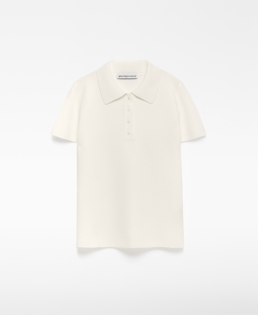 polo de punto de manga corta para mujer