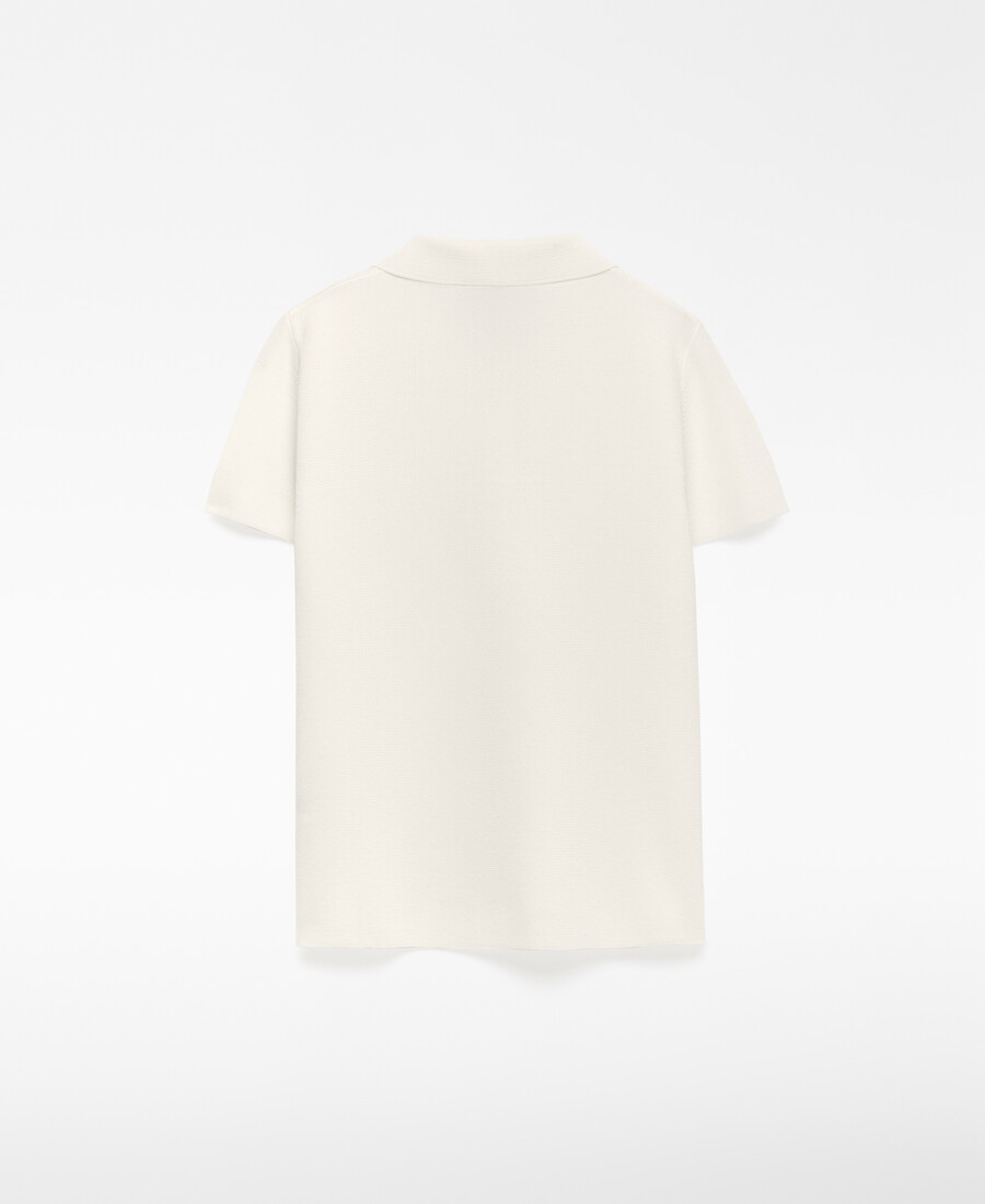 polo de punto de manga corta para mujer