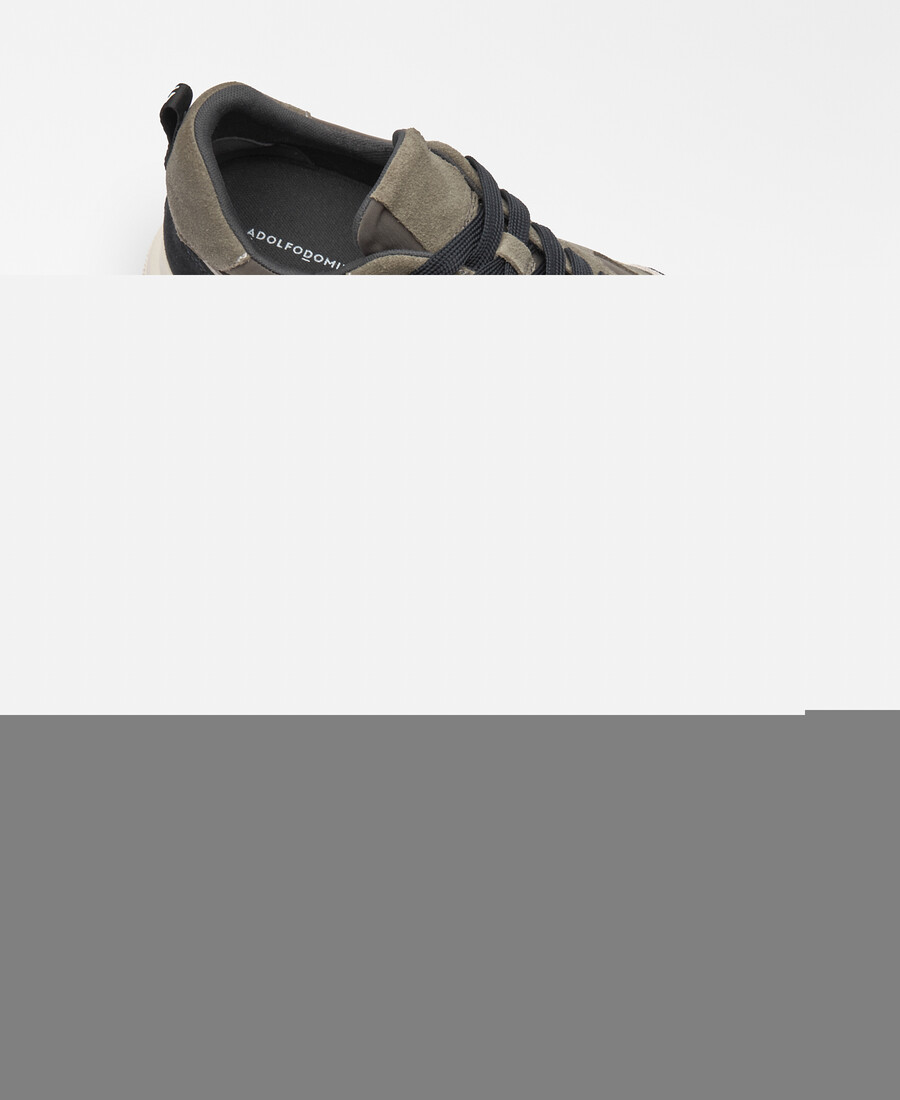 zapatilla de plataforma de ante y nailon para mujer