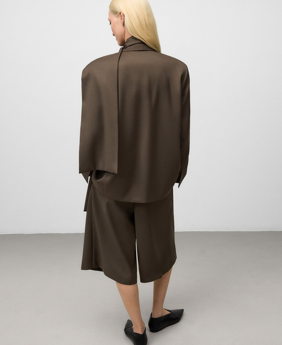 bermudas anchas de corte entallado para mujer