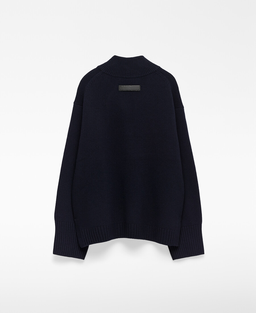 suéter de cuello alto de lana merino para mujer
