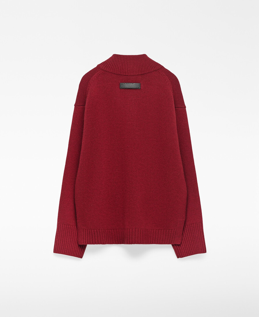 suéter de cuello alto de lana merino para mujer