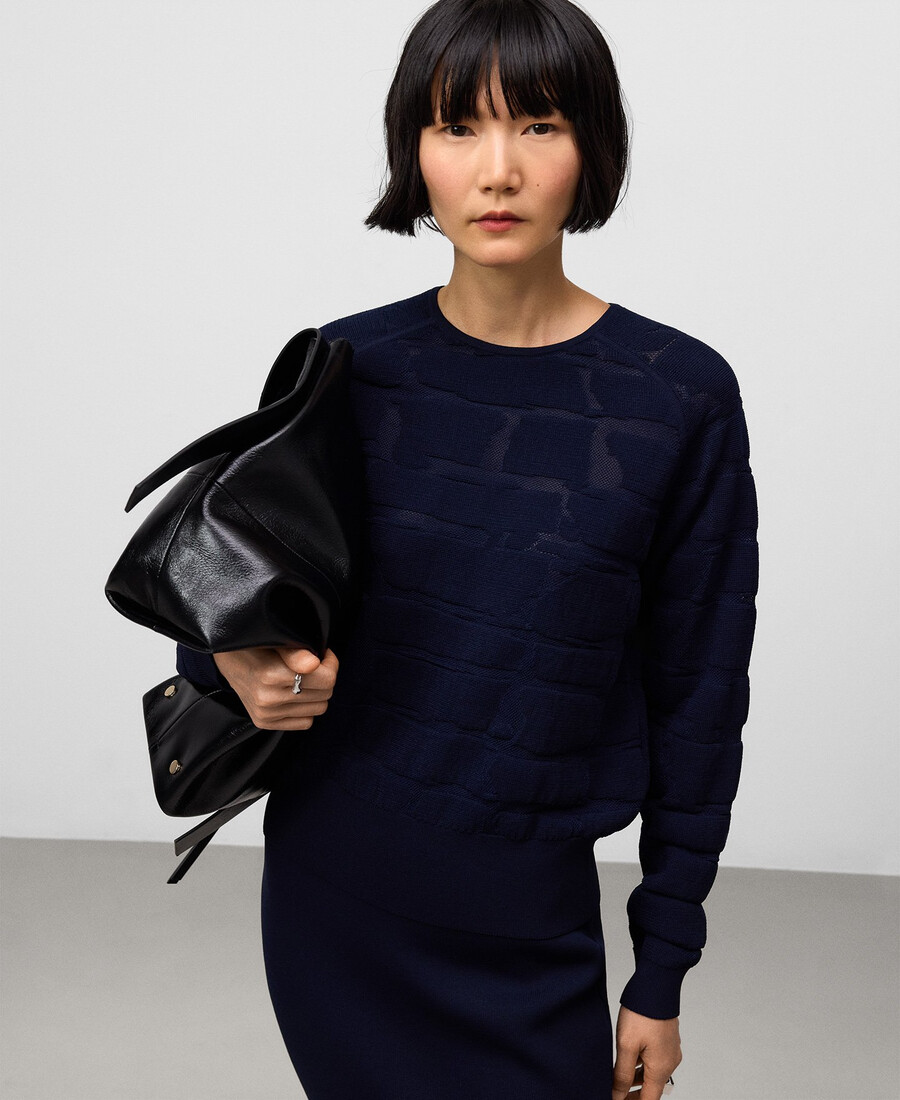 suéter de punto jacquard para mujer