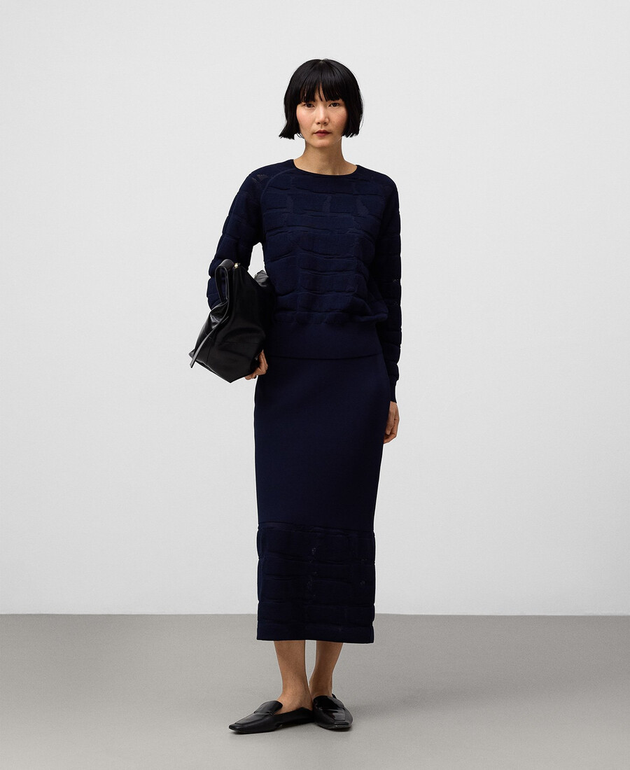 suéter de punto jacquard para mujer