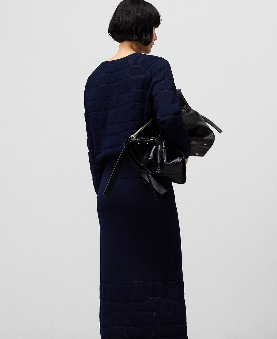 suéter de punto jacquard para mujer