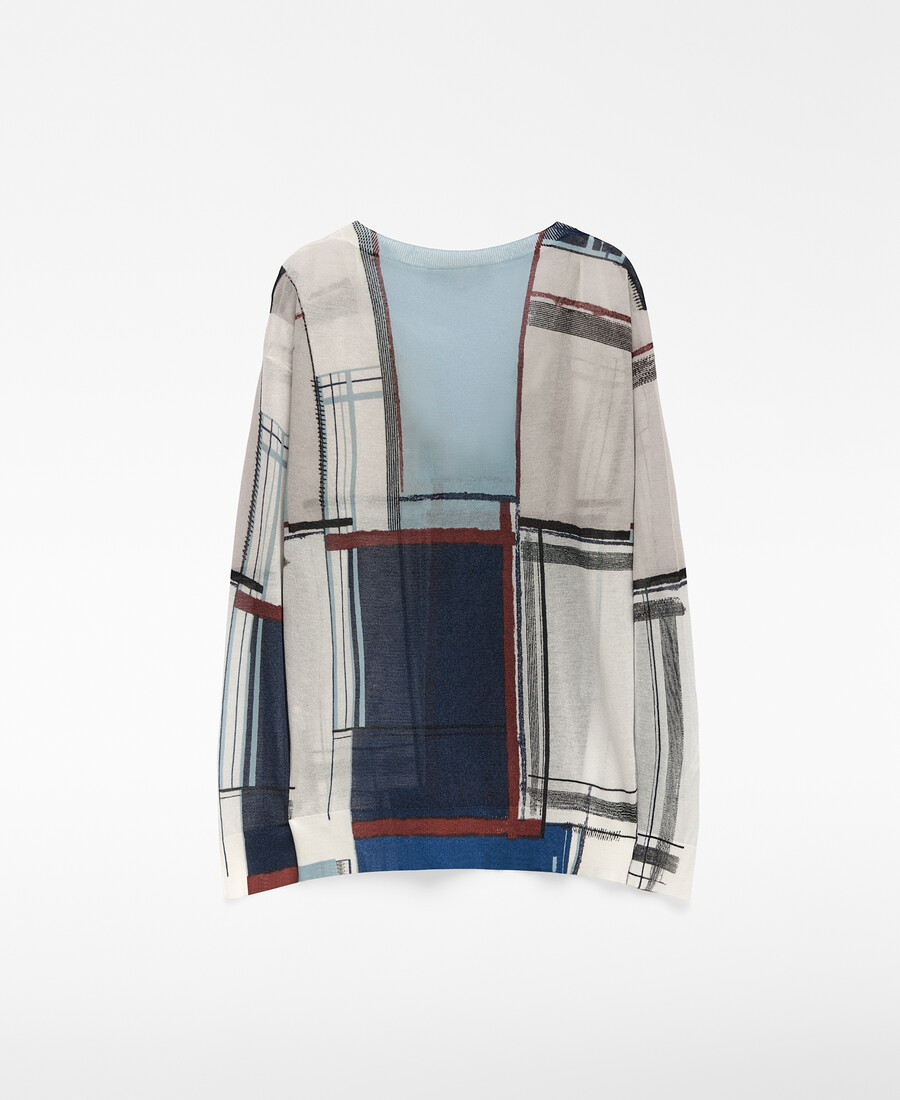 suéter estampado de cuello en v para mujer