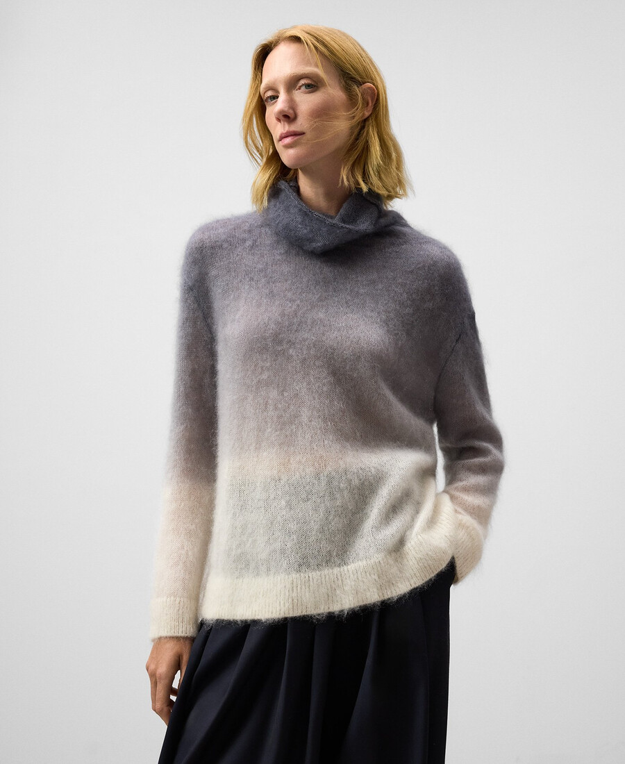 suéter de punto ombré para mujer