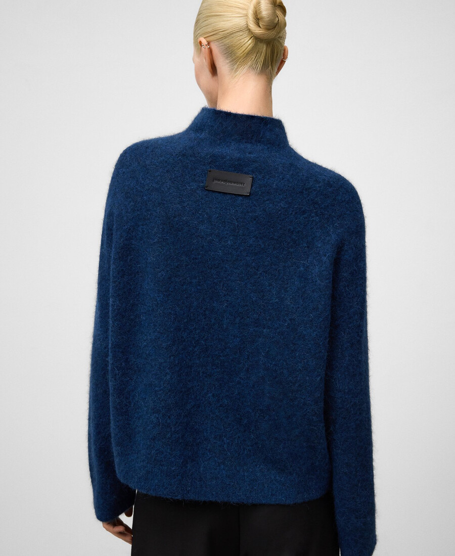 suéter de punto de cuello alto para mujer