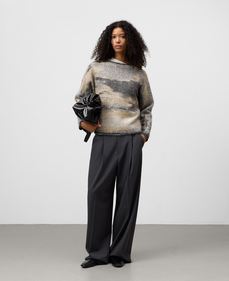 suéter de punto jacquard degradado para mujer