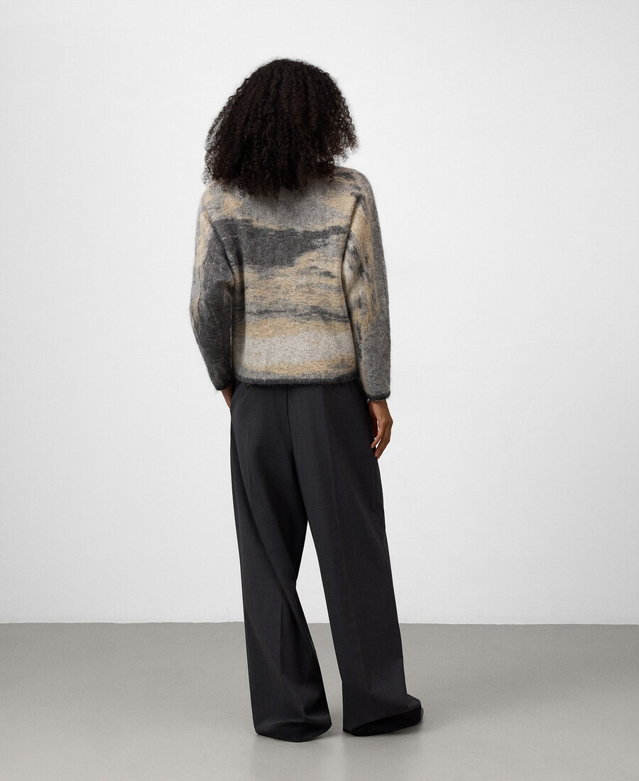 suéter de punto jacquard degradado para mujer