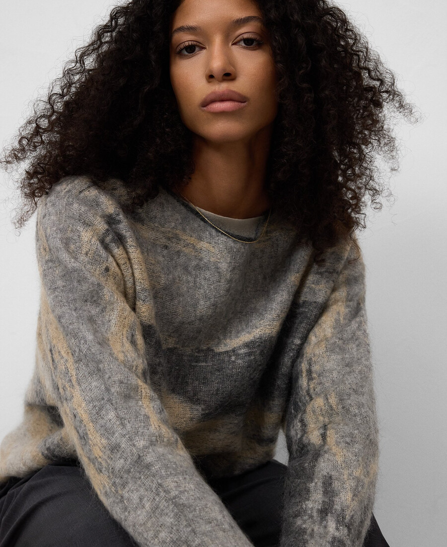 suéter de punto jacquard degradado para mujer
