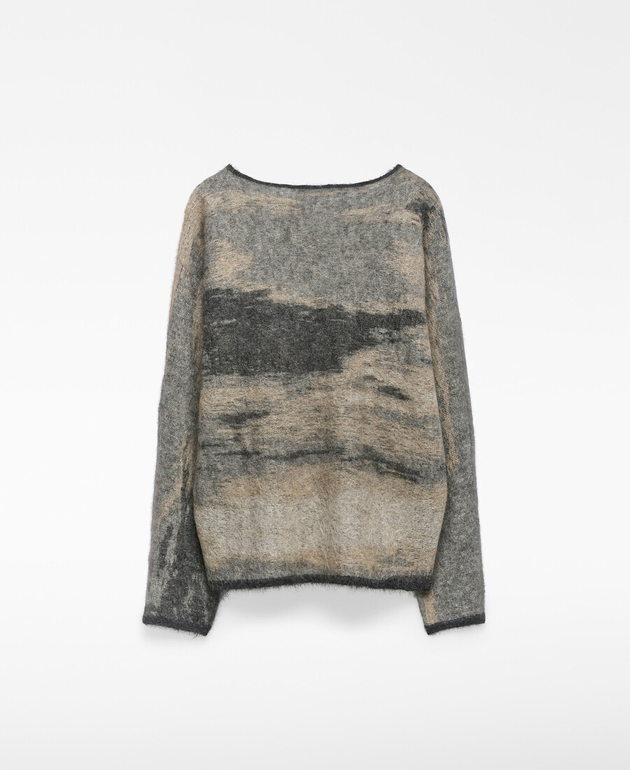 suéter de punto jacquard degradado para mujer