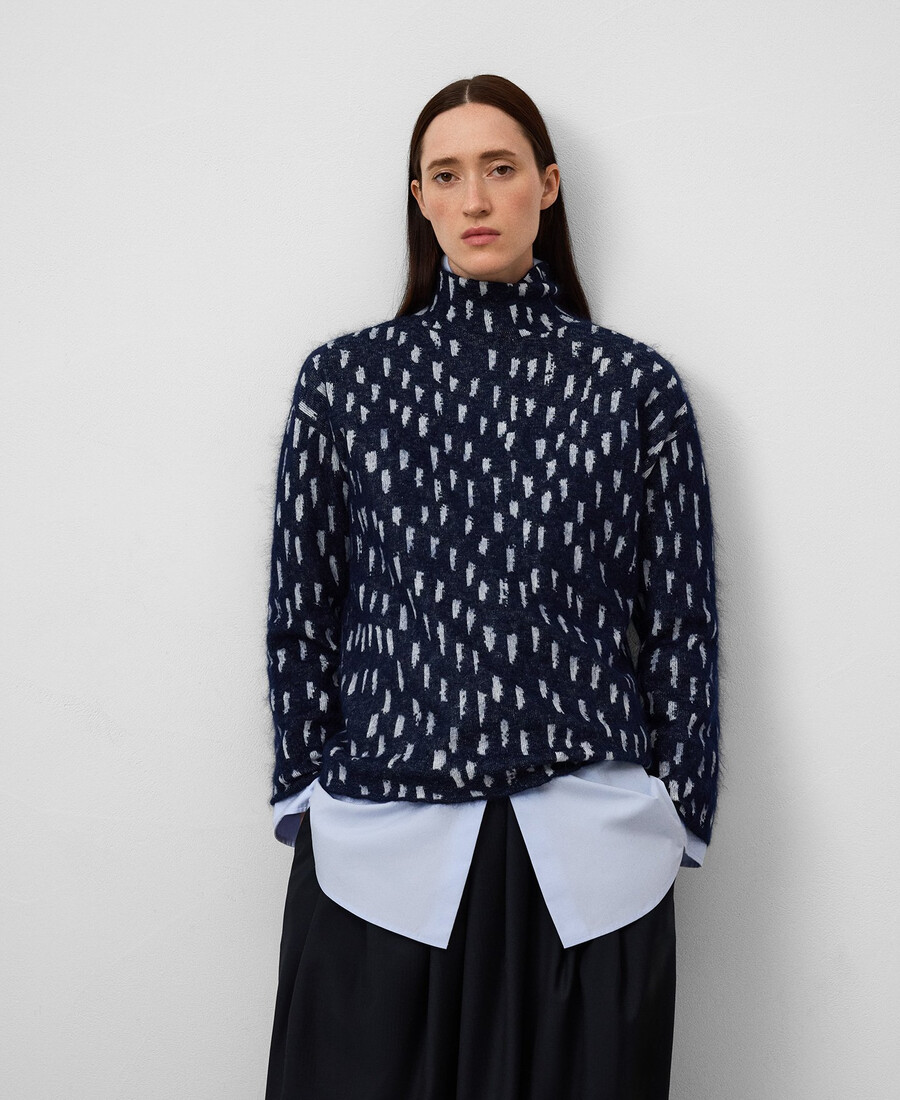 suéter estampado de punto jacquard para mujer