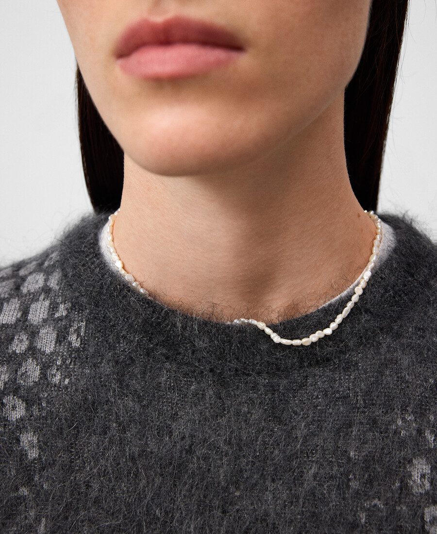 suéter de punto jacquard cepillado para mujer