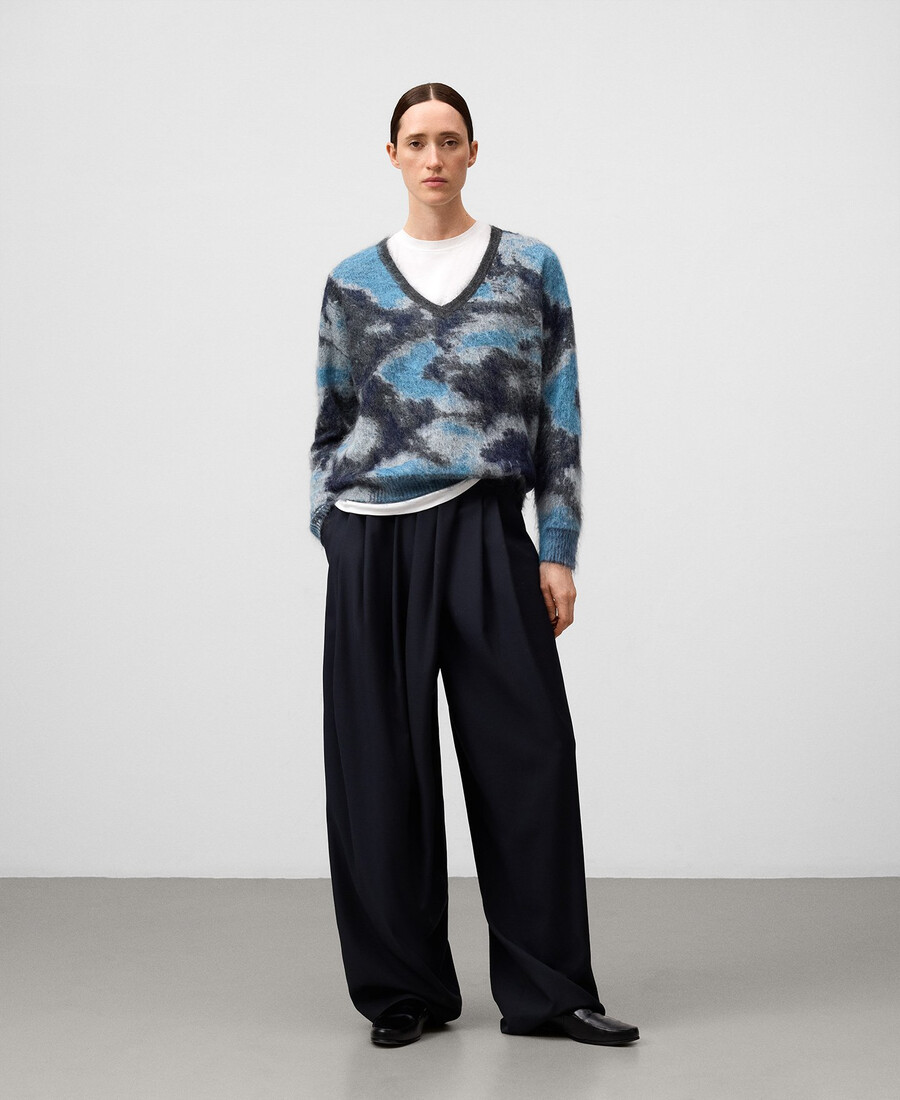 suéter estampado de punto jacquard para mujer