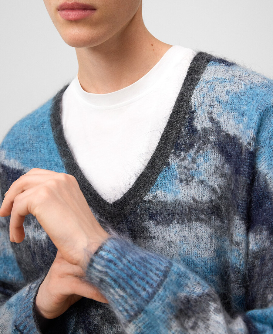 suéter estampado de punto jacquard para mujer