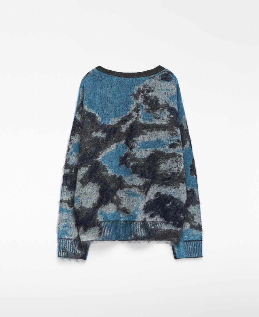 suéter estampado de punto jacquard para mujer