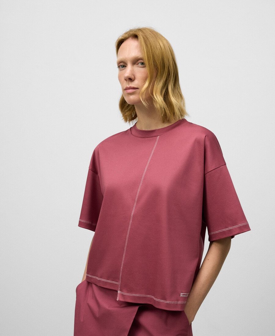 camiseta asimétrica de corte relajado para mujer