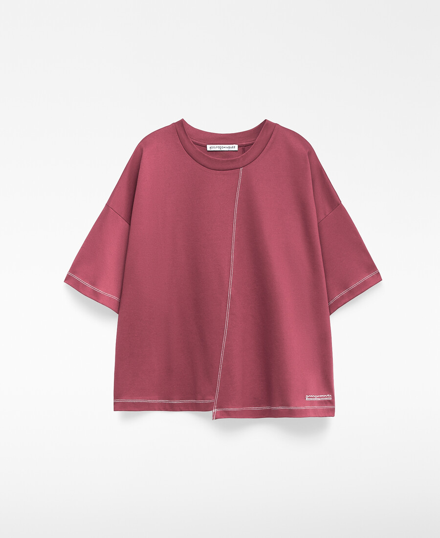 camiseta asimétrica de corte relajado para mujer