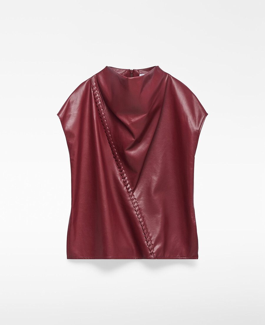 top drapeado de piel y sin piel para mujer