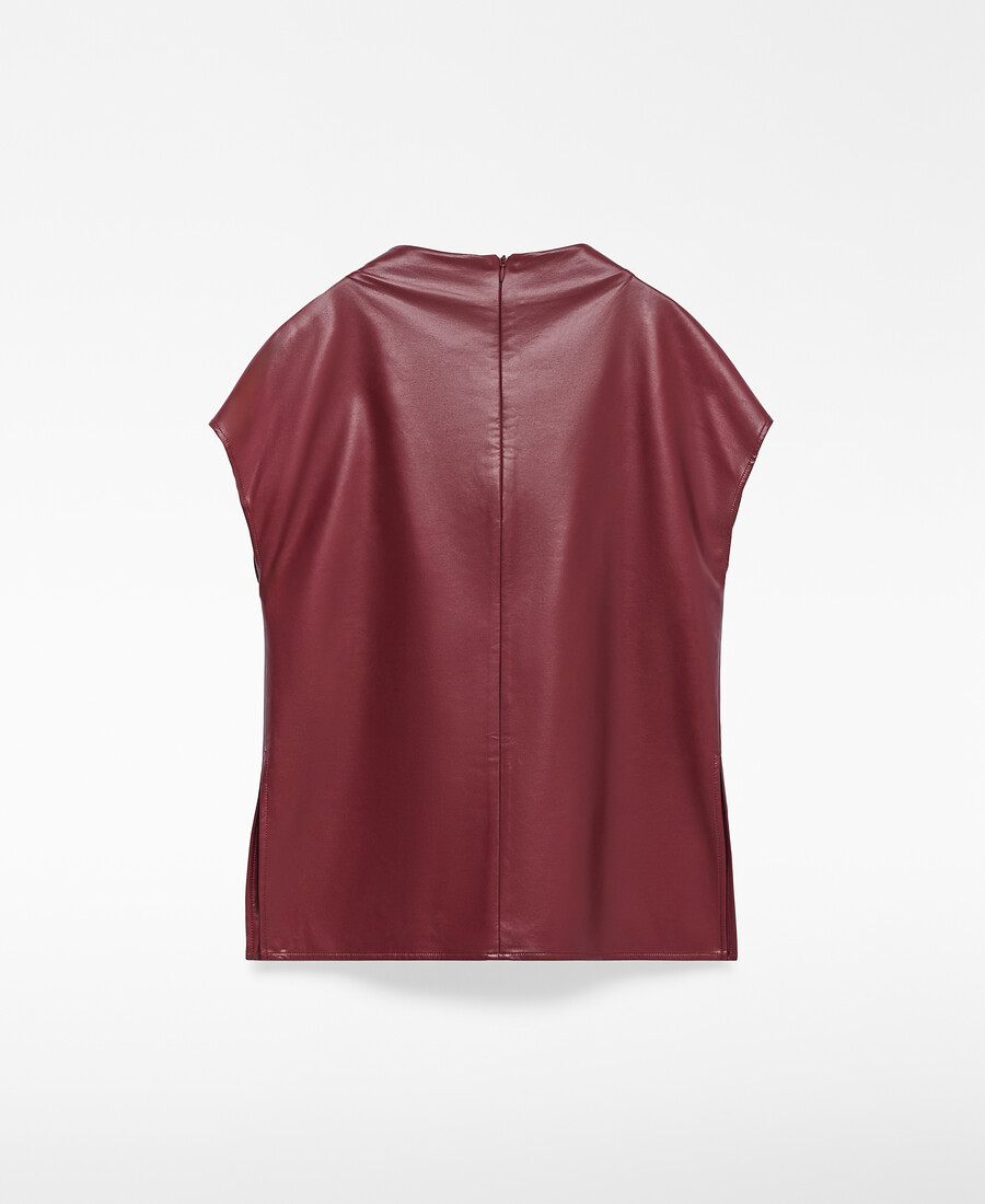 top drapeado de piel y sin piel para mujer