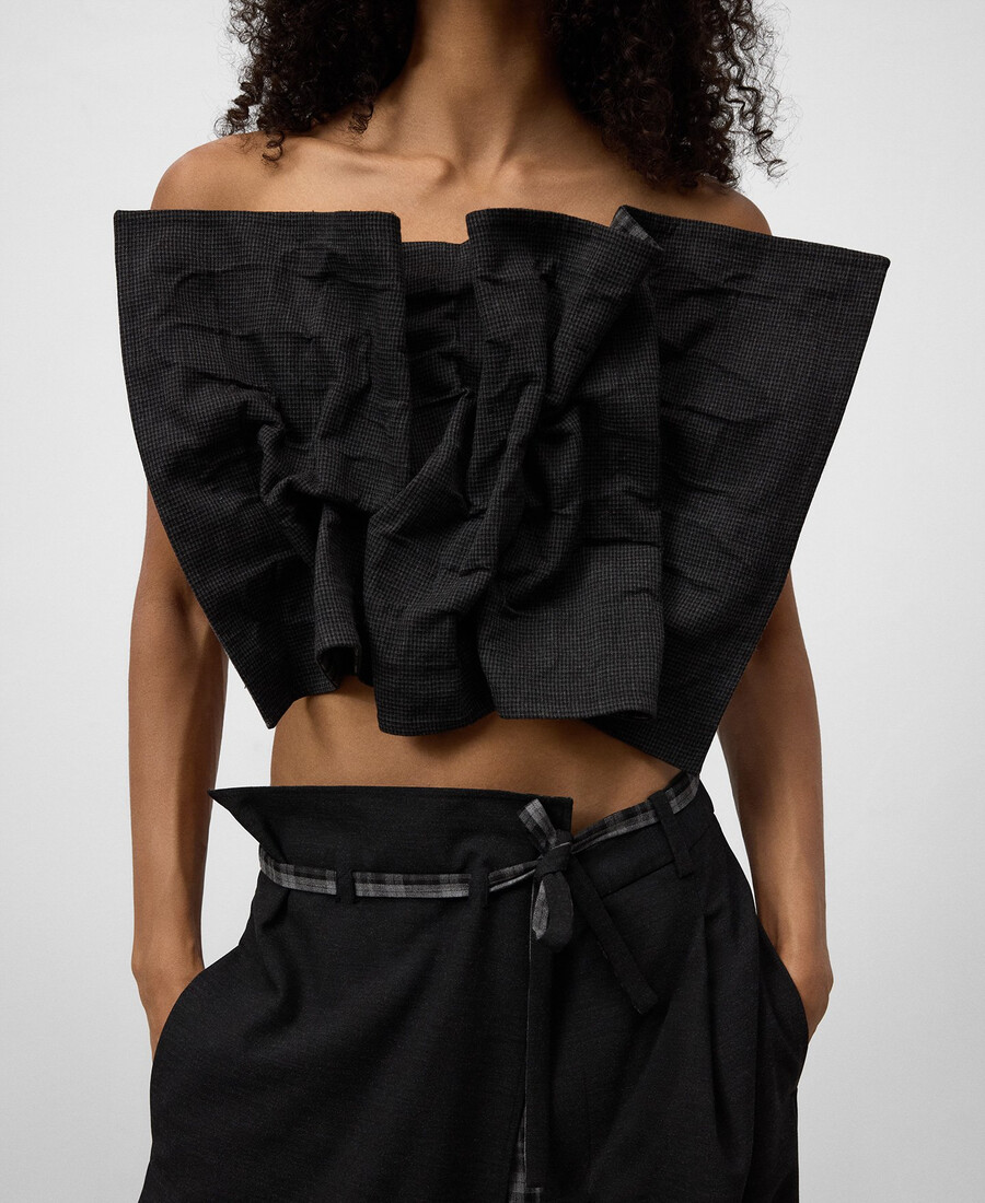 top sin tirantes con panel frontal para mujer