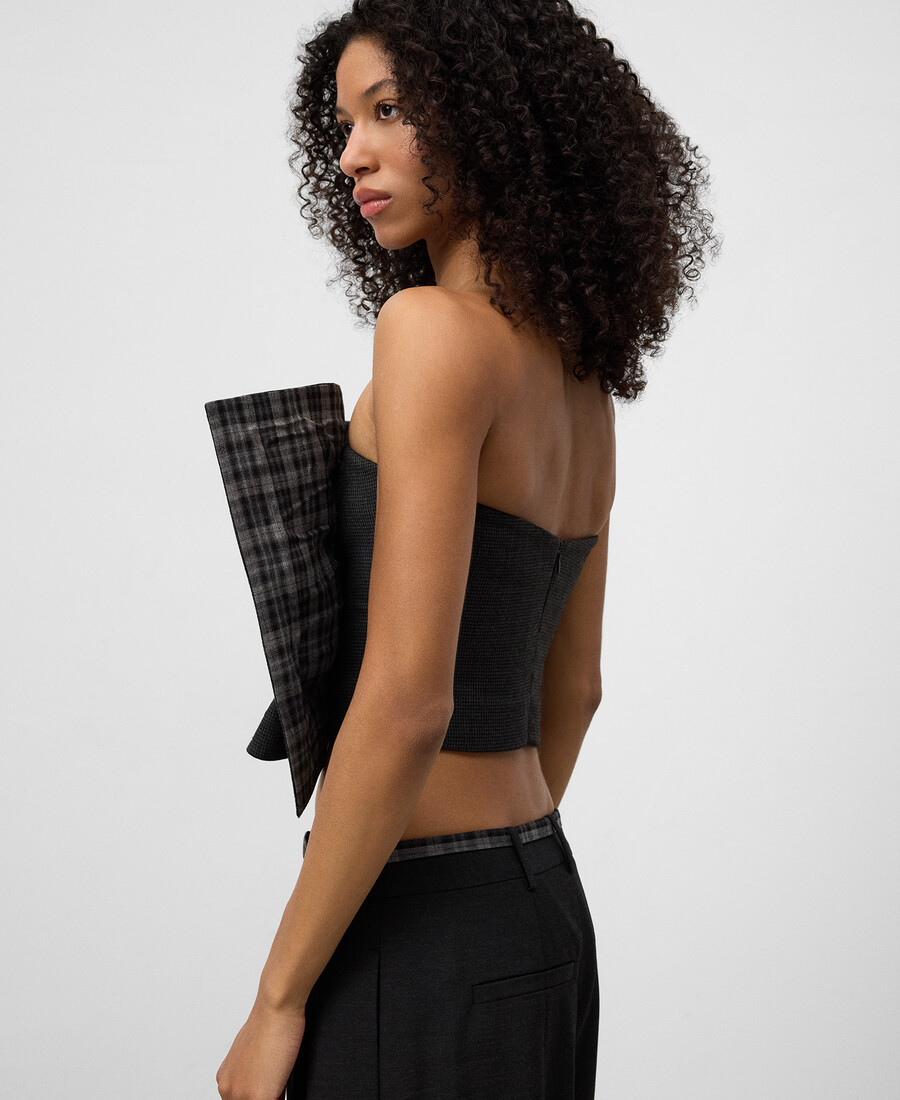top sin tirantes con panel frontal para mujer