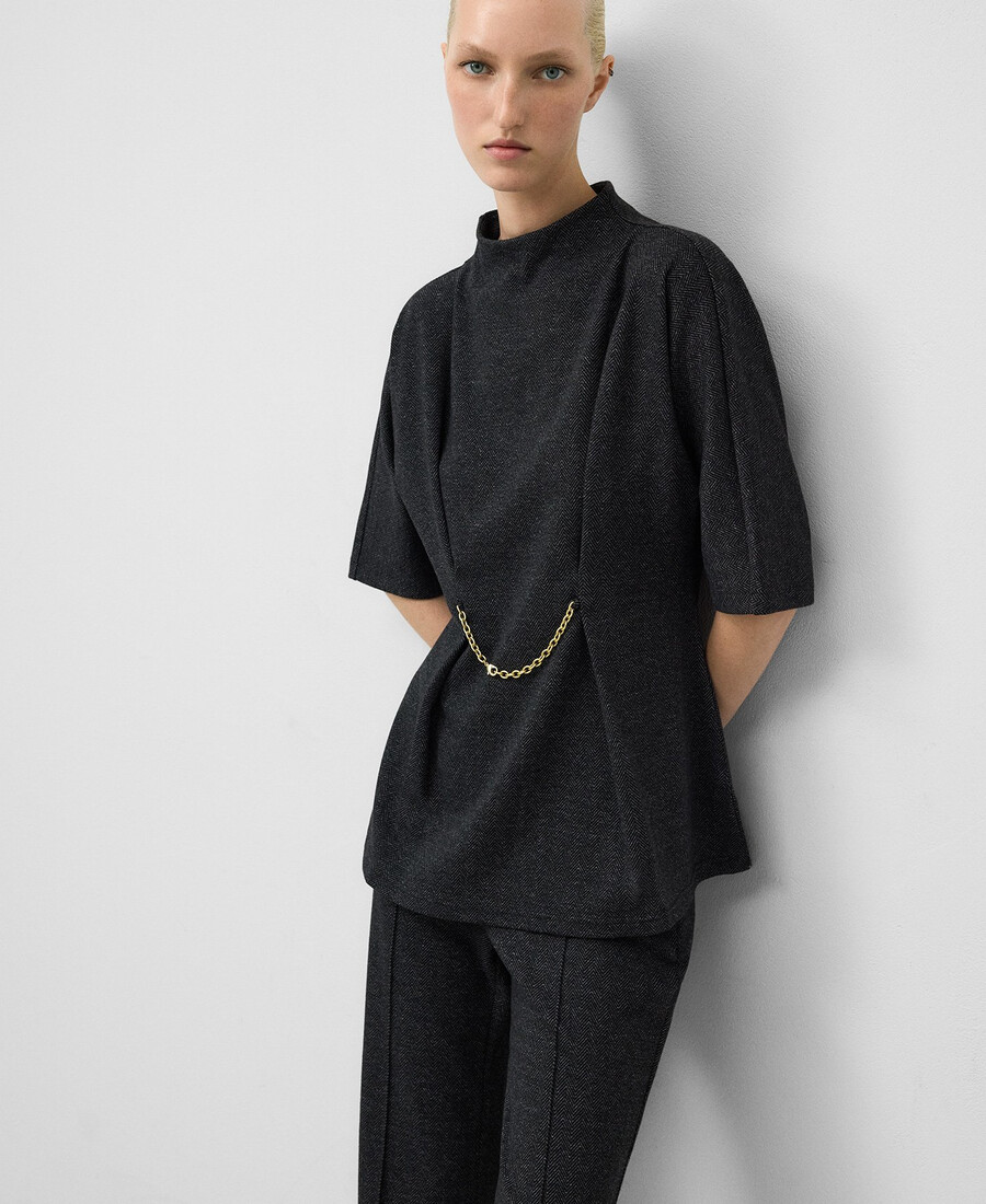 top de espiga con cadena para mujer