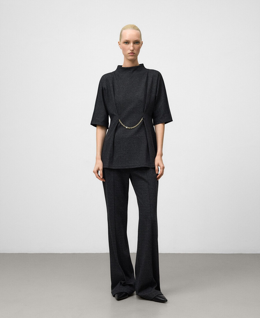 top de espiga con cadena para mujer