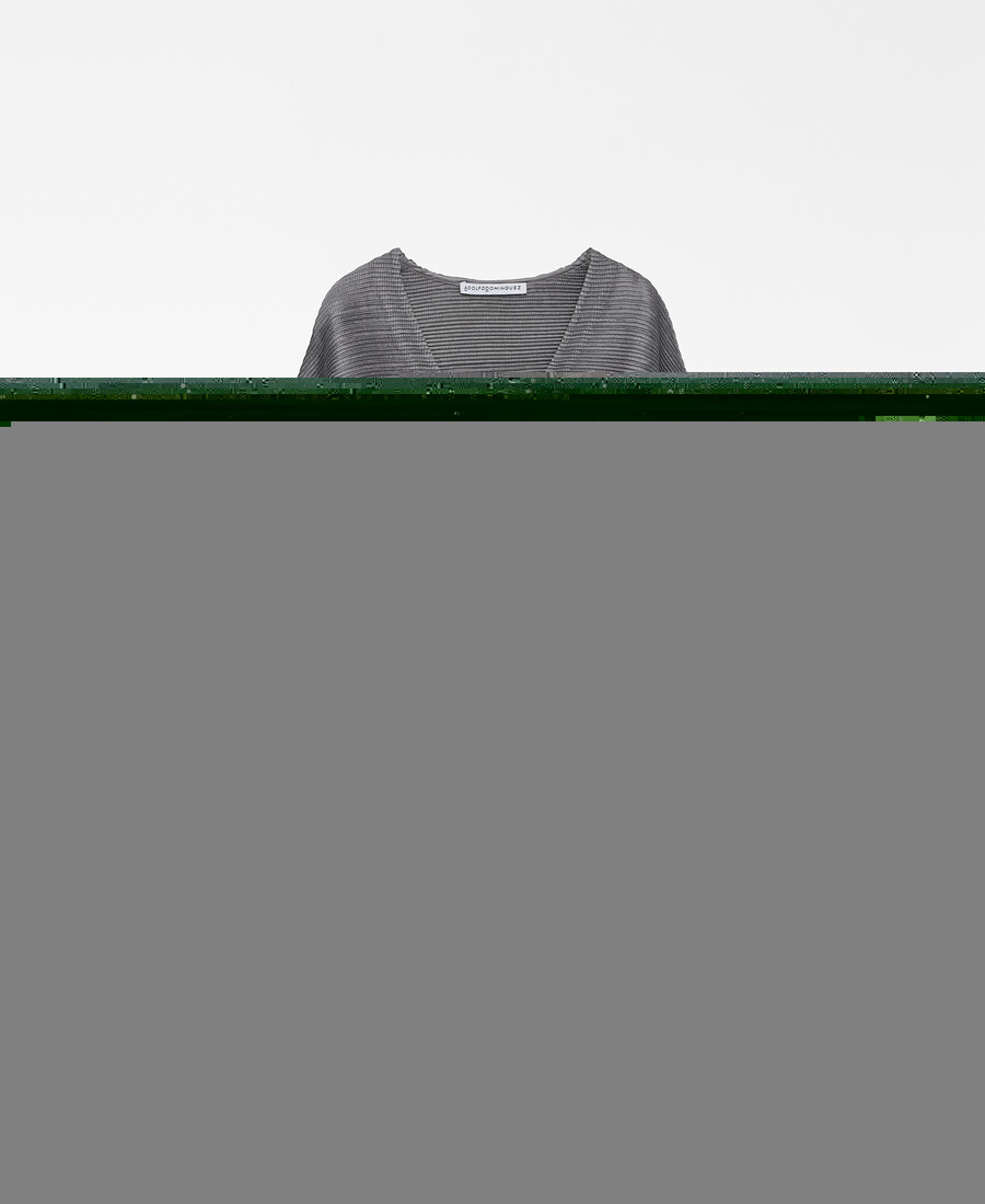 top arrugado con cuello en v para mujer