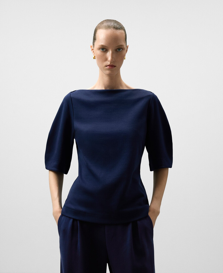 top escote barco mujer