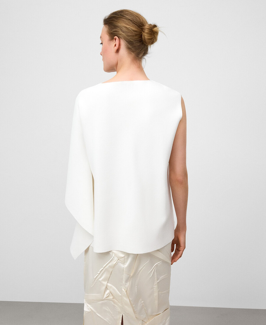 top con mangas sisa y godet lateral para mujer