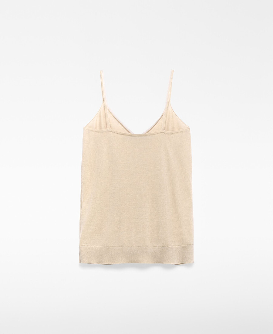 top de punto semitransparente para mujer
