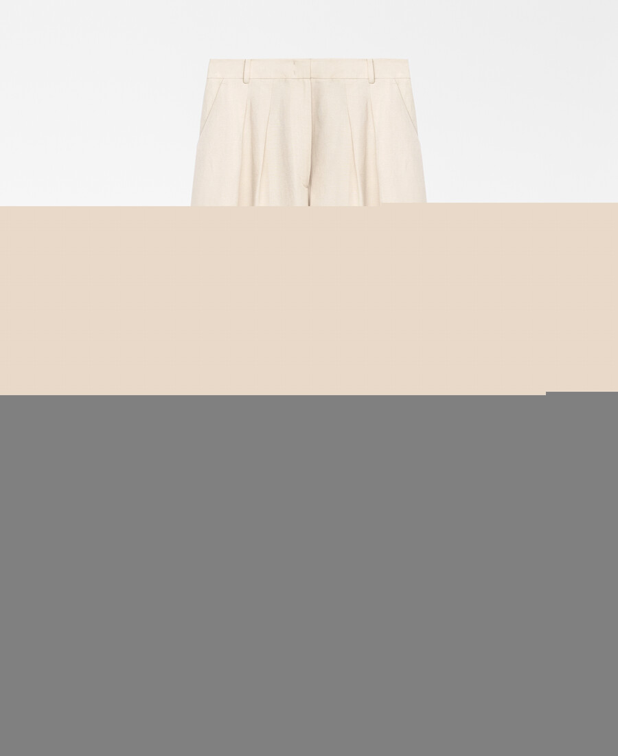 pantalones de mujer de mezcla de lino europeo
