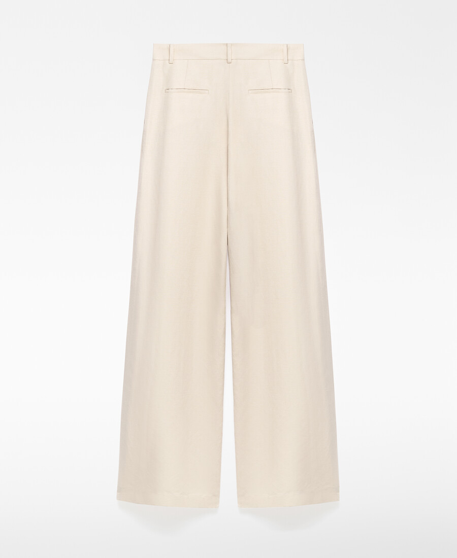 pantalones de mujer de mezcla de lino europeo