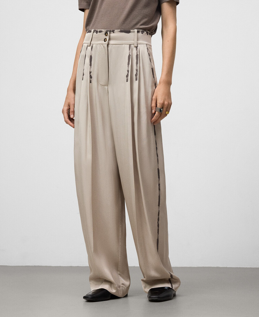 pantalón de corte barril con efecto pintura para mujer