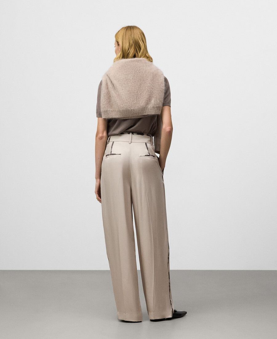 pantalón de corte barril con efecto pintura para mujer