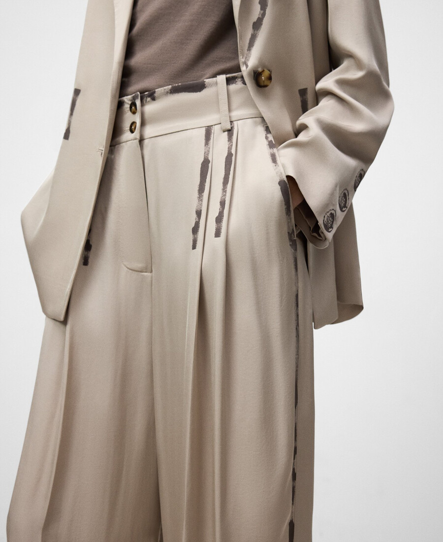 pantalón de corte barril con efecto pintura para mujer