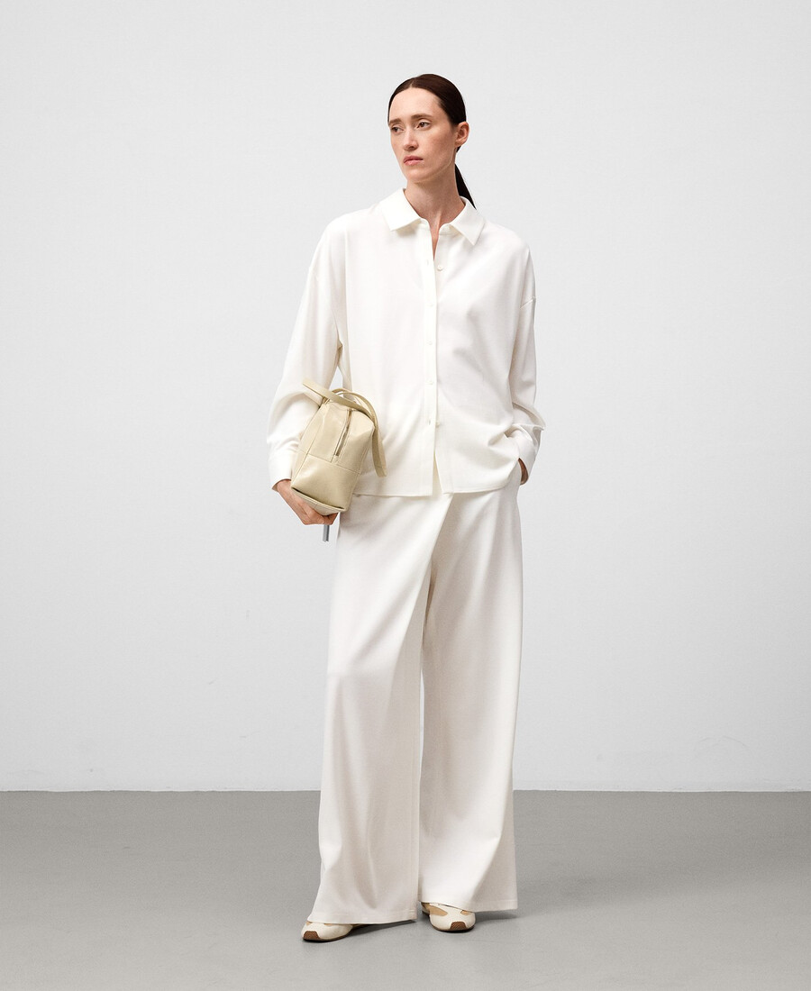 pantalón cruzado de punto mujer