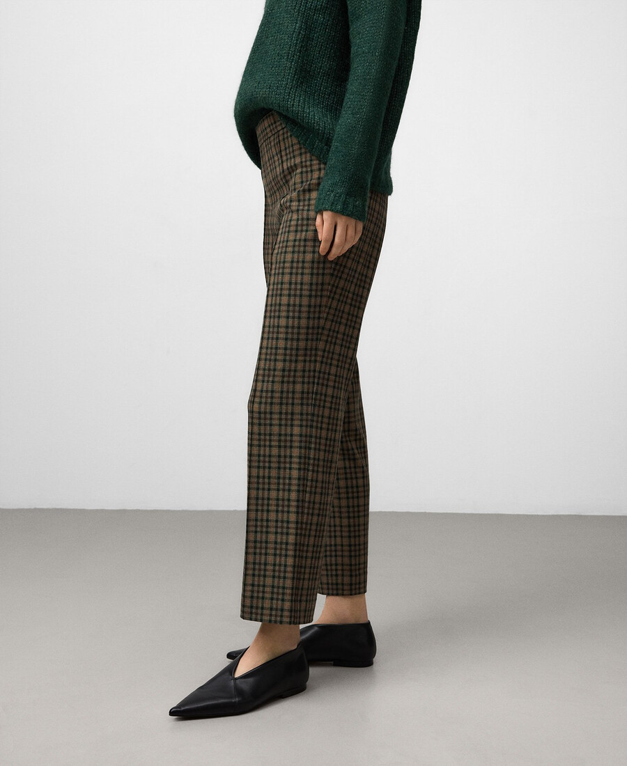 pantalones de cuadros slim fit mujer