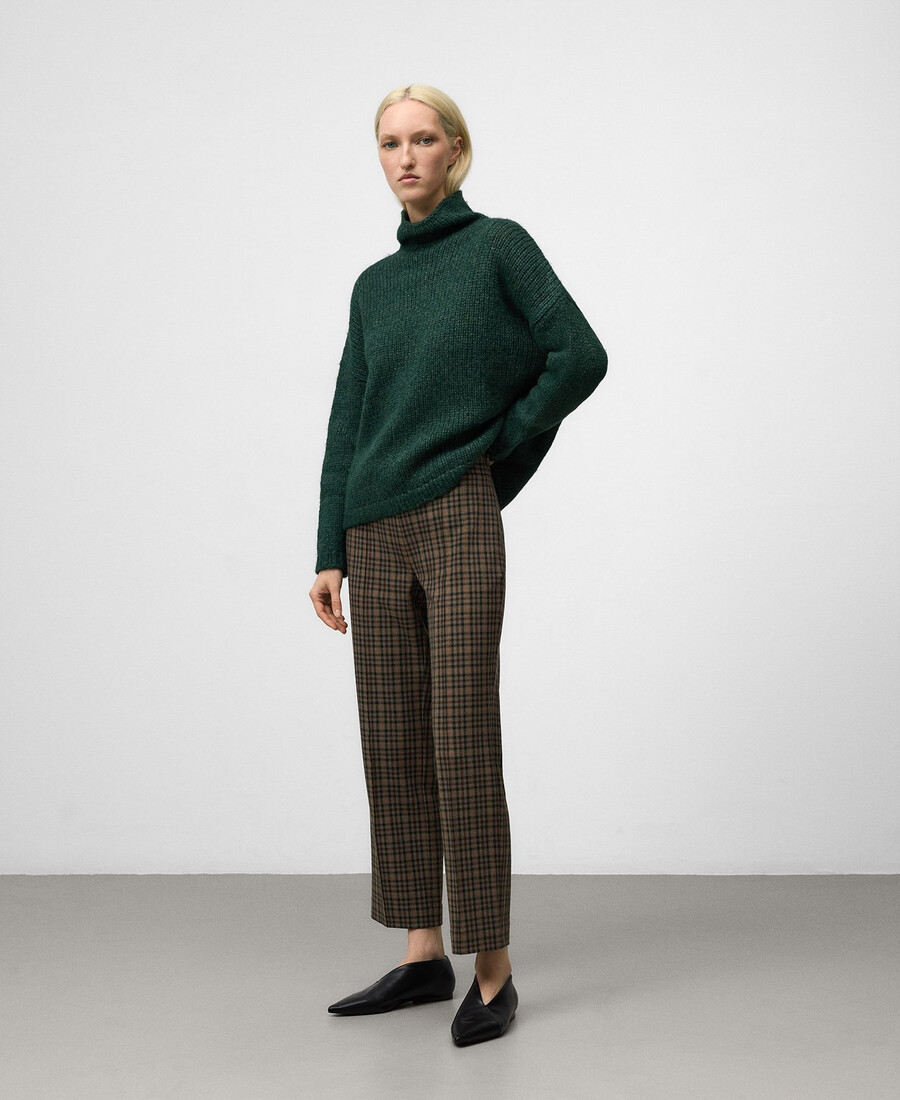 pantalones de cuadros slim fit mujer