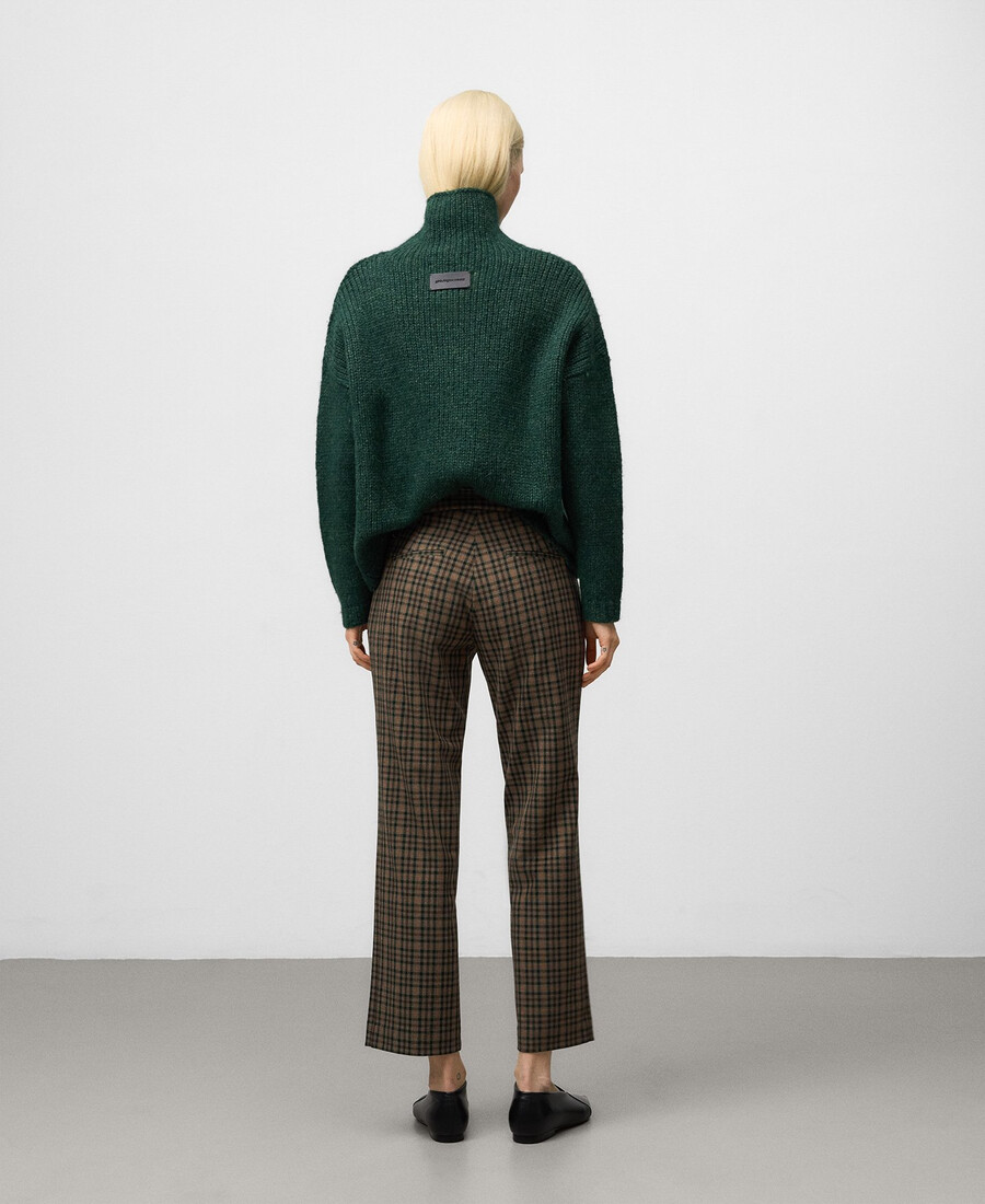 pantalones de cuadros slim fit mujer