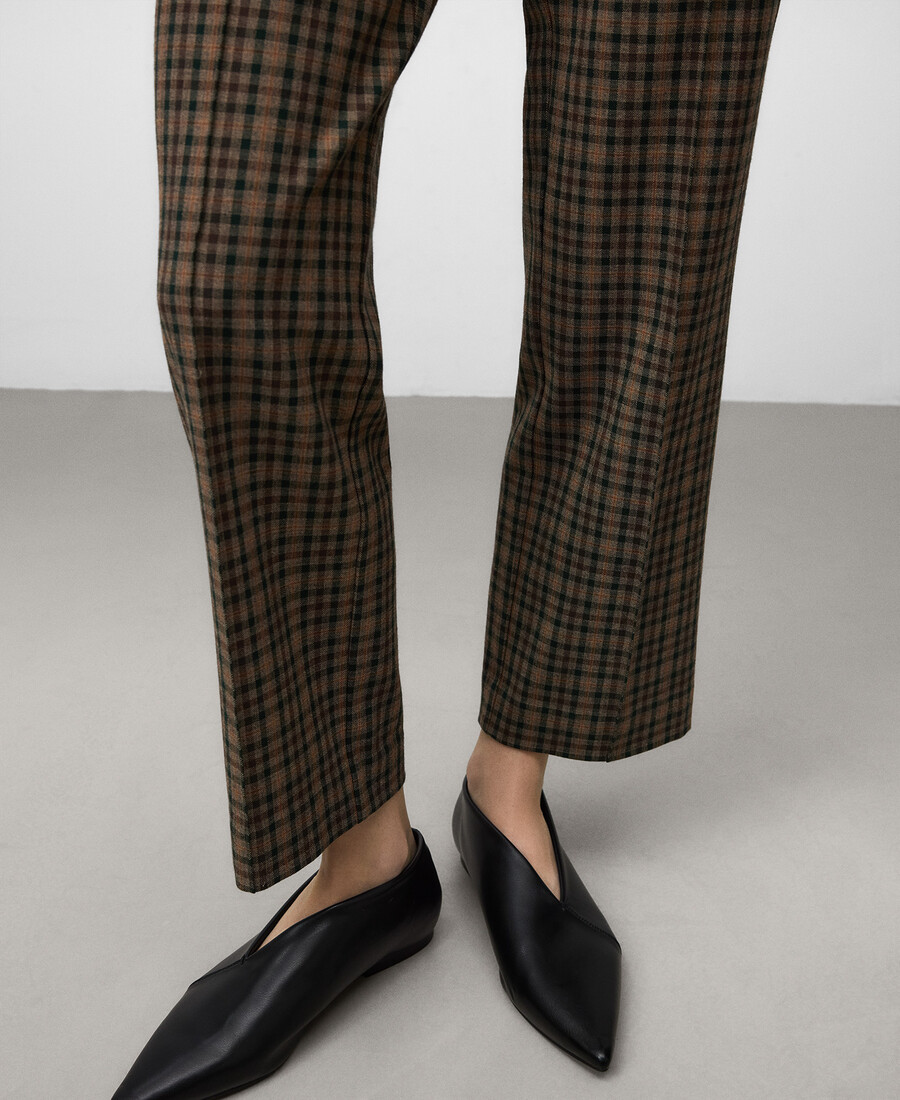 pantalones de cuadros slim fit mujer