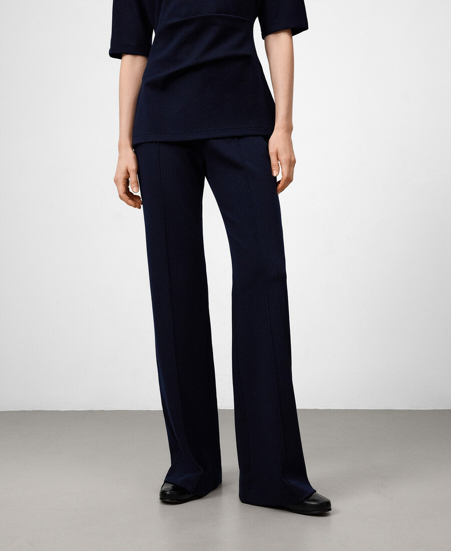 pantalón acampanado de rayas mujer